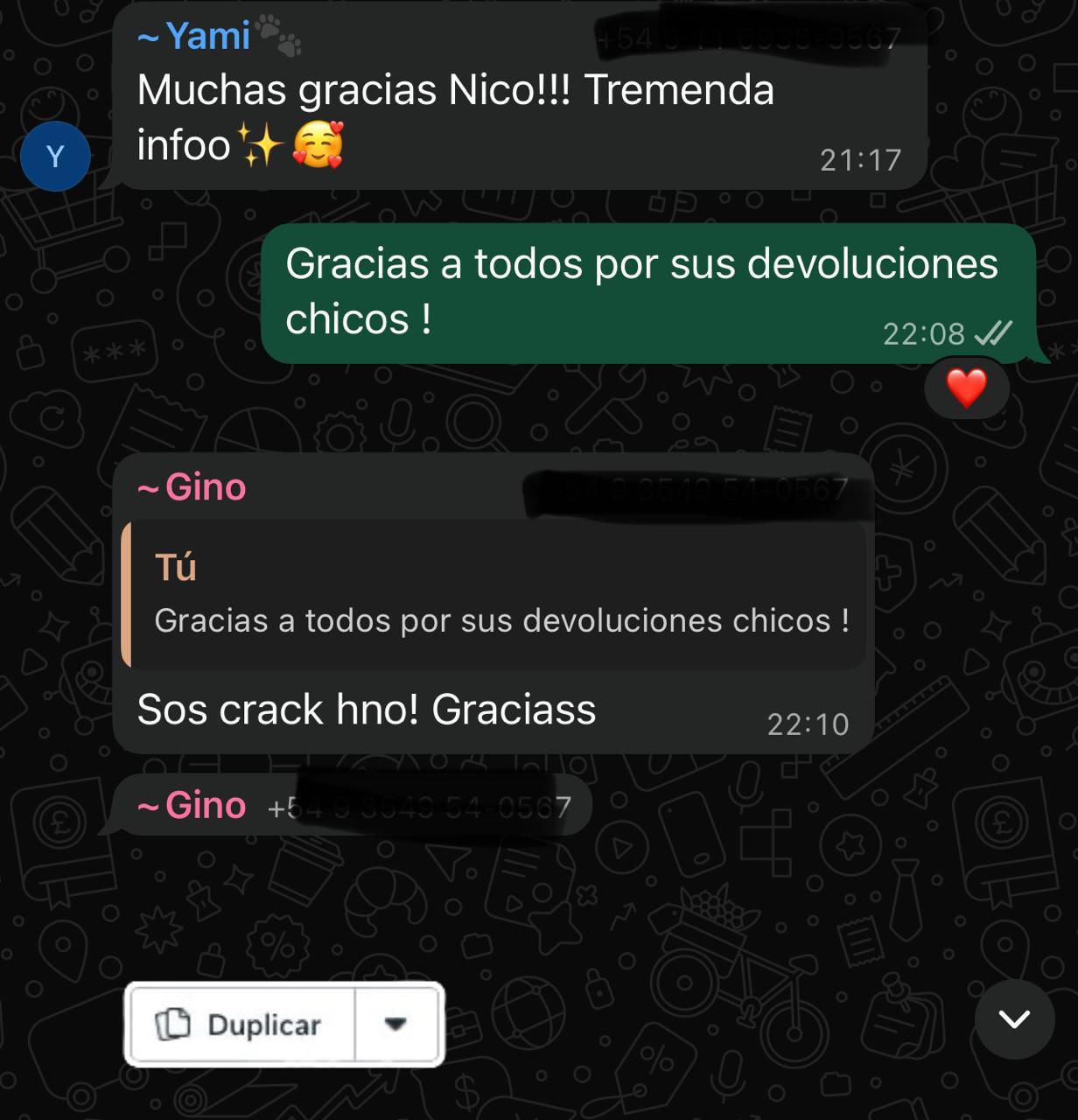 Testimonio WhatsApp