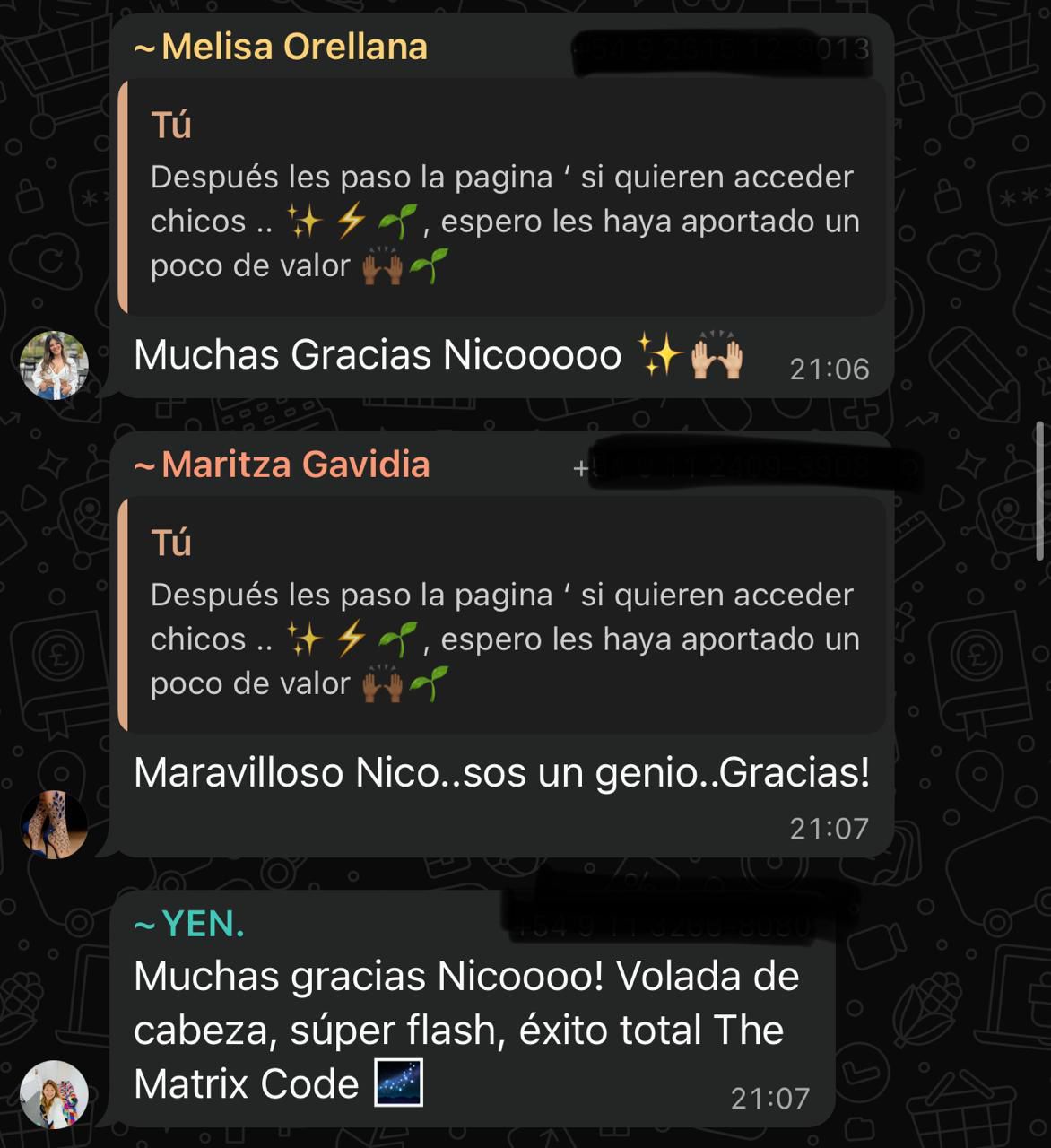 Testimonio WhatsApp