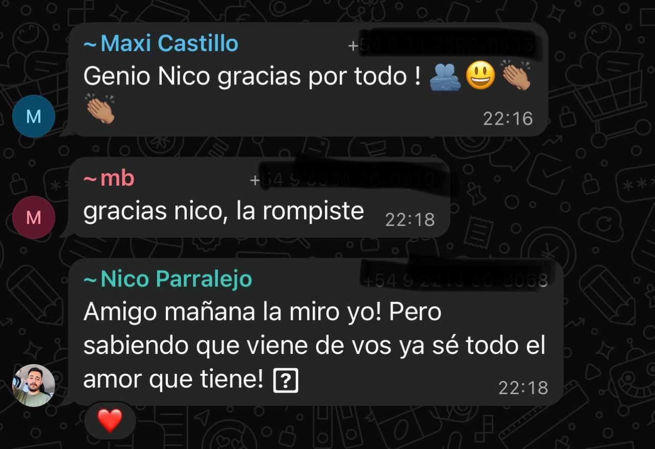 Testimonio WhatsApp