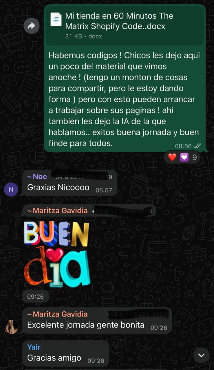 Testimonio WhatsApp