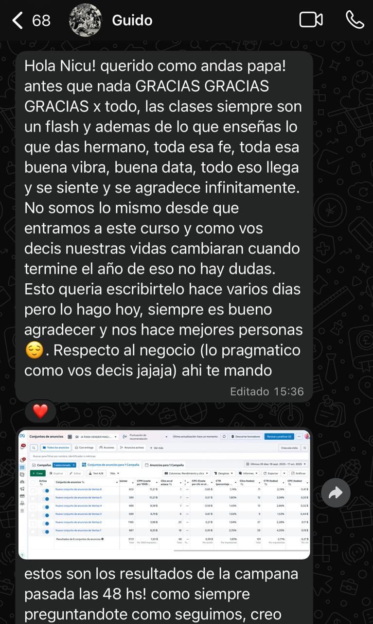 Testimonio WhatsApp