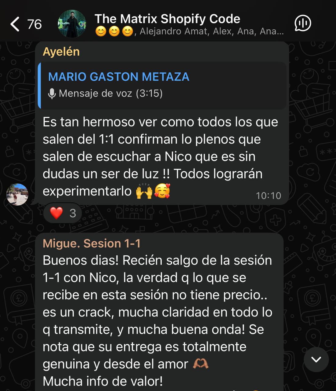 Testimonio WhatsApp
